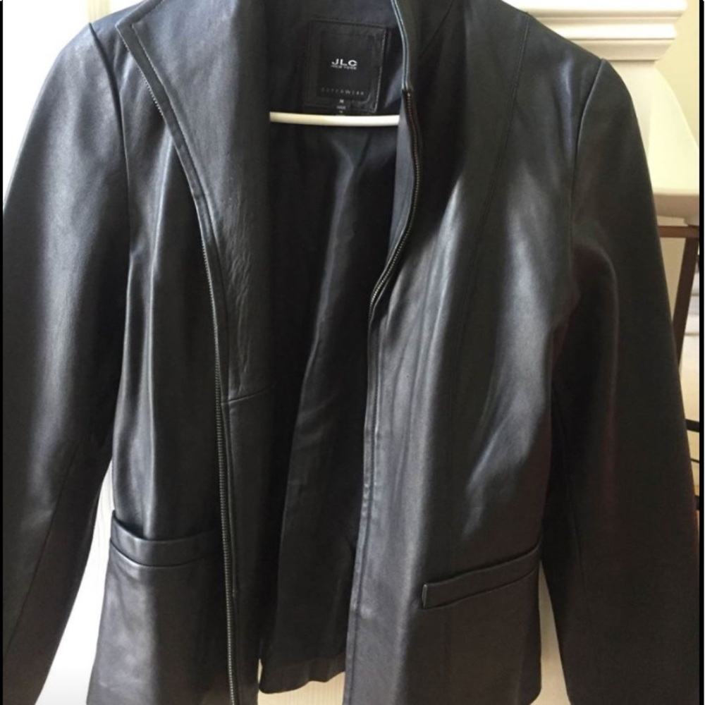 jlo black leather jacket